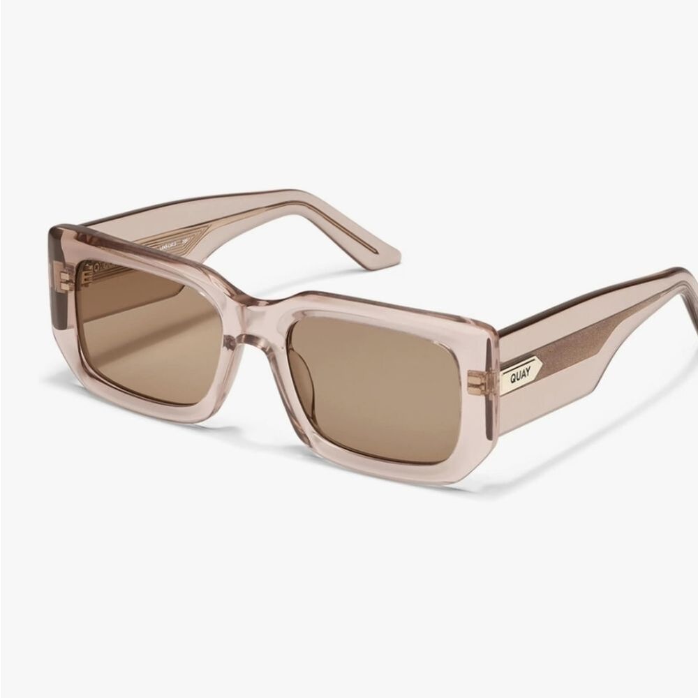 Quay Australia Tell Me More Square Sunglasses- Doe/Tan